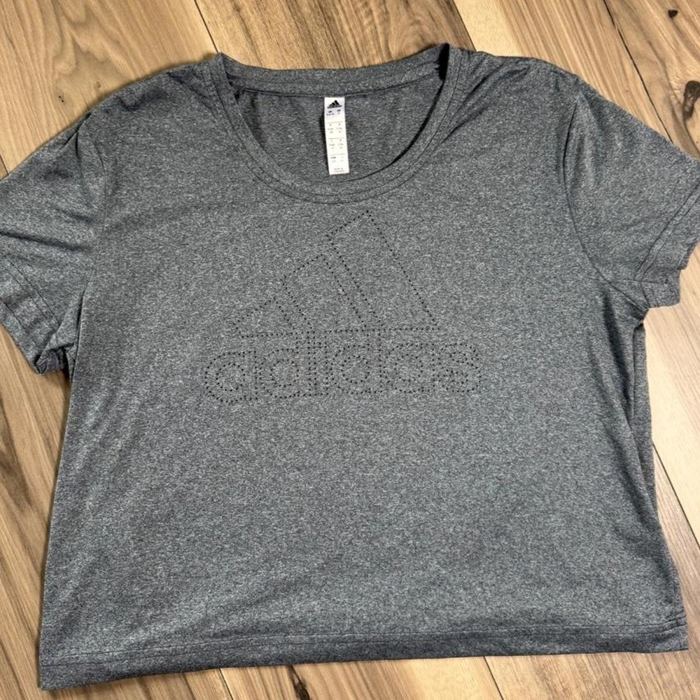 Adidas women's gray athletic t-shirt in a size Small